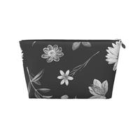 Conception de Papier Peint à Fleurs Noires, Trousse de Toilette Trousse de Maquillage Sac à cosmétiques Trousse de Toilette de Voyage Portable