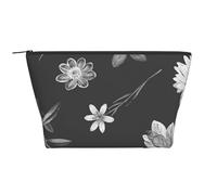 Conception de Papier Peint à Fleurs Noires, Trousse de Toilette Trousse de Maquillage Sac à cosmétiques Trousse de Toilette de Voyage Portable
