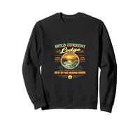 Conception de Paysage de rivière Lodge à Courant Sauvage Sweatshirt