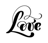 conception de salutation d'amour avec une phrase de lettrage vintage élégante Stickers muraux 42x47.2cm Fourni avec un kit de film de transfert Noir