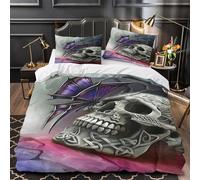 Conception de skateboard Housse de Couette 3D Effet Microfibre résistante Ultra Douce dessin animé vibrant Parure de Lit Fermeture Éclair Hypoallergique Confortable for Enfant King（220x240cm）