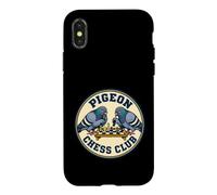 Conception de stratégie Humoristique pour Oiseaux du Pigeon Chess Club Coque pour iPhone X/XS