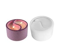 Conception de tasse de bougie en silicone générique de drapeau de tasse de tai chi, forme de pot de silicone pour bougies de bricolage, forme de pot de fleurs pour , resin
