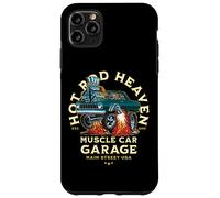 Conception de Voitures Anciennes Hotrod Heaven Muscle Car Garage aux États-Unis Coque pour iPhone 11 Pro Max
