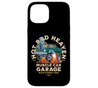 Conception de Voitures Anciennes Hotrod Heaven Muscle Car Garage aux États-Unis Coque pour iPhone 15