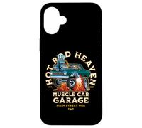 Conception de Voitures Anciennes Hotrod Heaven Muscle Car Garage aux États-Unis Coque pour iPhone 16 Plus