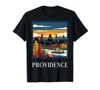 Conception de Voyage en Bord de rivière avec Vue sur Les toits de Providence, Rhode Island T-Shirt