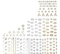 Conception des ongles bricolage fête des mères Jour de Pâques Poisson davrilMeilleur cadeau pour maman Remise des remises 12 PCS Fleur 3D Nail Art Stickers Autocollants ManucureDurabilité et esthétiqu