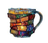 Conception d'étagère de livre de café littéraire de café, 11 oz | Tasse pour amateurs de livres, tasse à motif de livre, lecture littéraire Little Idea, tasse à café confortable pour les