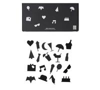 Design Letters Party icons pour Tableau 20 Pièces Noir