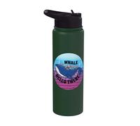 Conception d'océan rétro de baleine mignonne Stainless Steel Insulated Water Bottle