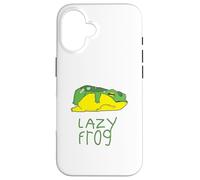 Conception drôle d'une Grenouille paresseuse Qui dort de Son Coque pour iPhone 16