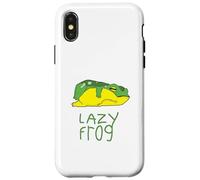 Conception drôle d'une Grenouille paresseuse Qui dort de Son Coque pour iPhone X/XS