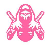 conception du logo de la mascotte du crâne d'assassin Peintures murales et stickers muraux en vinyle 42x42.1cm Multicolore Rose