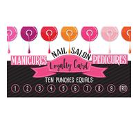 Conception du salon de manucure - Ensemble de 50 cartes de fidelite - Blanche de fidelite PAPELERIE - GRANDES CARTES DE LOYALITE POUR RESTAURANTS