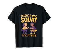 Conception d'une équipe de Fitness Entre Amis Qui s'accroupissent Ensemble T-Shirt