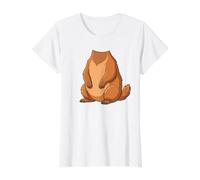 Conception Graphique d'animaux des Bois de Dessin animé Marmotte T-Shirt Graphique avec Valeur, Femme, Blanc, XL