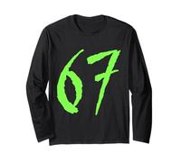 Conception Graphique de 67 Chiffres déformés Verts d'horreur Manche Longue