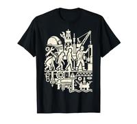 Conception Graphique de Forage Offshore d'évolution de travailleur de Plate-Forme pétrolière T-Shirt