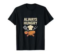 Conception graphique de jeu de mots de cuisine Always Hungry Chef T-Shirt