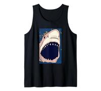 Conception Graphique de Panneau de Bande dessinée en Demi-Teinte Pop Art Shark Jaw Débardeur