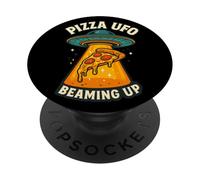 Conception Graphique de Pizza UFO Beaming Up PopSockets PopGrip Adhésif
