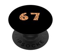 Conception Graphique des numéros de Sport de Basket-Ball 67 PopSockets PopGrip Adhésif