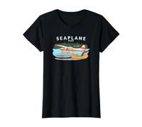 Conception Pilote d'hydravion T-Shirt Graphique avec Valeur, Femme, Noir, XS