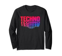 Conception typographique colorée pour la Musique Techno Manche Longue