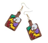 Conceptions drôles uniques Fruits Pizza Fromage Biscuit Boucles d ' oreilles à tige Décoration de mode pour fournitures décontractées et de fête Porter des bijoux de mode
