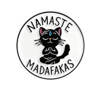 Conceptions innovantes Broche de méditation de chats noirs drôles Broche émaillée offrant un charme de dessin animé pour les accessoires de vestes et les bijoux d ' animaux cadeaux