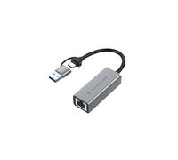Conceptronic ABBY08G Adaptateur réseau USB vers Ethernet 5000 Mbit/s, USB Type-A/Type-C, RJ-45, Standards IEEE 802.3, 802.3ab, 802.3az, Gris