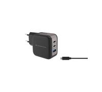 Conceptronic ALTHEA17B : Chargeur secteur 67W Universel - 2x USB-C Power Delivery 3.0, 1x USB-A 3.2, Charge Rapide, GaN, câble 1.5m, Protections