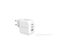 Conceptronic ALTHEA17W Chargeur Secteur Universel 67W, 2x USB-C Power Delivery 3.0/Quick Charge 3.0 + 1x USB-A, GaN, Protection Surchauffe, Câble 1.5m