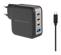 Conceptronic Chargeur USB PD GaN 4 ports 100 W avec câble USB‑C, USB‑C x3, USB‑A x1, QC 3.0, PPS