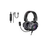 Conceptronic ATHAN03B Casque Gaming Filaire Circum-Aural, Microphone Boom Omnidirectionnel, Rétroéclairage RGB, 20-20000Hz, 32 Ohm, Câble 2.2m, Noir