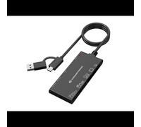 Conceptronic BIAN10B Lecteur Cartes Mémoire USB 3.2 Gen 1 (3.1 Gen 1) Type-A/Type-C, 7 Slots, CF/MMC/SD/SDHC/SDXC/MicroSD/xD, 5000 Mbit/s, Noir, Windows/macOS