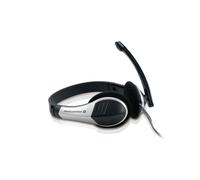 Conceptronic CCHATSTAR2 : Casque Stéréo Allround, Arceau Supra-Aural, Filaire, Jack 3.5mm, Microphone Souple, Câble 2m, Noir/Argent, 20-22000Hz, 32 Ohm
