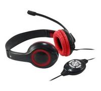 Conceptronic CCHATSTARU2R - Micro-casque - sur-oreille - filaire - USB - noir, rouge Noir, Rouge G
