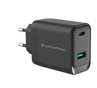 CONCEPTRONIC Chargeur 2 Ports GaN USB-C et USB-A 45W Power Delivery 3.0 PPS Noir