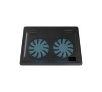 Conceptronic CNBCOOLPAD2F - Support Refroidisseur 15.6" - 2 Ventilateurs 125mm 1000 RPM - USB - Noir - Réglable en Hauteur - Éclairage