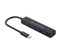Conceptronic CTC4USB3 hub & concentrateur USB 3.2 Gen 1 (3.1 Gen 1) Type-C 5000 Mbit/s Noir