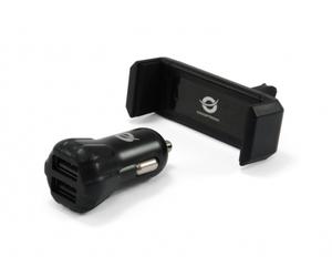 Conceptronic CUSBCAR2AKIT chargeur d'appareils mobiles Smartphone, Tablette Noir Allume-cigare Auto