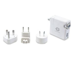 Conceptronic CUSBCHARKIT chargeur d'appareils mobiles Caméra Numérique, Ordinateur portable, PDA, Smartphone, Tablette Blanc Secteur, Allume-cigare Auto, Intérieure