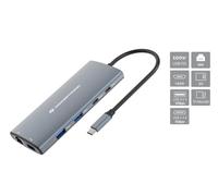 Conceptronic station d'accueil DONN06G USB 3.2 Gen 1 Type-C avec câble Gris