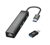 Conceptronic – Carte réseau Ethernet DONN07BA 5000 Mbit/s USB Type-A/Type-C Noir