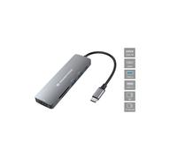 Conceptronic DONN11G Dock USB-C 3.2 Gen 1, HDMI 1.4 4K 30Hz, Lecteur Cartes SD/MicroSD, USB-A 3.2 Gen 1, USB 2.0, Power Delivery 100W, Gris