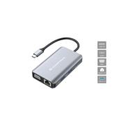 Conceptronic DONN21G - Station d'accueil USB 3.2 Gen 1 Type-C, Alimentation 100W, HDMI 4K Ultra HD, Ethernet Gigabit, Compatible Windows/macOS/Android/ChromeOS