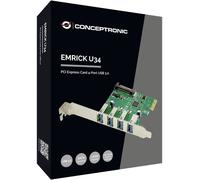Conceptronic EMRICK U34, 4-Port-USB-3.0 PCI-Express-Karte Carte PCI-Express PCIe
