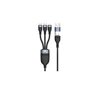 Conceptronic ETTA06B15 Câble USB 2.0 1.5m USB-C vers USB-C/Micro-USB B/Lightning Noir, Power Delivery 100W, 20V/5A, Tressé